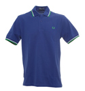 Fred Perry Cobalt Blue Twin Tipped Polo Shirt