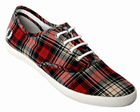 Coxson Brushed Red/White Check Trainers