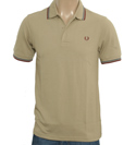 Fred Perry Dark Beige Pique Polo Shirt