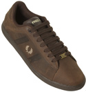 Dark Chocolate Leather Trainer Shoes