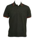 Fred Perry Dark Grey Pique Cotton Polo Shirt