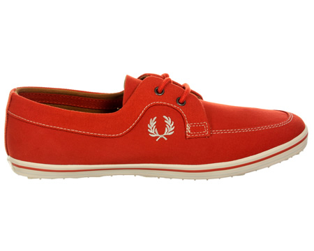 Fred Perry Drury Amber/White Canvas Trainers