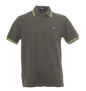 Fred Perry Graphite Grey Twin Tipped Polo Shirt