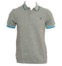 Fred Perry Grey Pique Cotton Polo Shirt