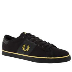 Male Beat Canvas Fabric Upper Fashion Trainers in Black and Gold