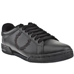 Male Fred Perry Woodspring Leather Upper Fashion Trainers in Black