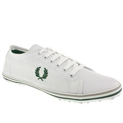 Fred Perry Male Kingston Mesh Leath Leather Upper Fashion Trainers in White and Green