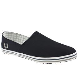 Fred Perry Male Kingston Stamp Down Fabric Upper Fashion Trainers in Navy