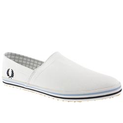 Fred Perry Male Kingston Stamp Down Fabric Upper Fashion Trainers in White