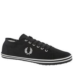 Fred Perry Male Kingston Twill Tipp Fabric Upper Fashion Trainers in Black and White