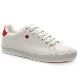 Fred Perry Male Pique/Lea Wrap Leather Upper Fashion Trainers in White and Red