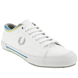 Male Tipped Cuff Canvas Fabric Upper Fashion Trainers in White and Grey
