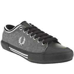Fred Perry Male Tipped Cuff Jersey Fabric Upper Fashion Trainers in Black and Grey