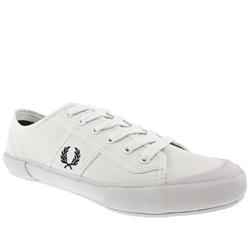 Fred Perry Male Vintage Tennis Nylo Fabric Upper Fashion Trainers in White and Navy