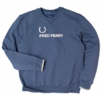 Fred Perry Mens Brand Carrier Crew Sweat Top Petrol