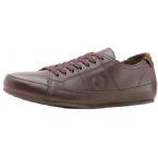 Mens Lace Leather Trainer Brown