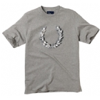 Fred Perry Mens Multi Coloured Laurel T-Shirt Steel Marl