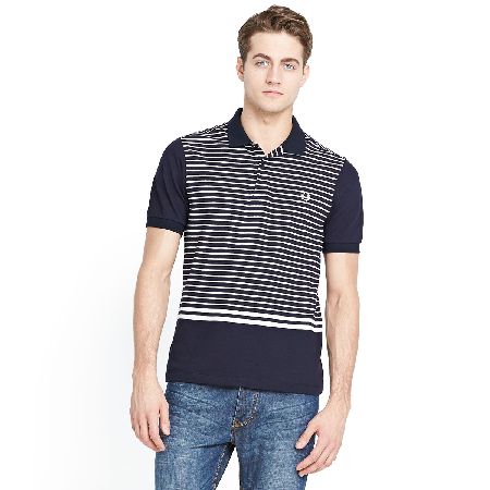 Mens Striped Tipping Polo Shirt