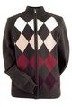 FRED PERRY mens zip through harlequin design sweater