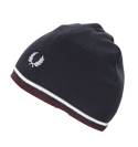 Fred Perry Navy and Maroon Beanie Hat