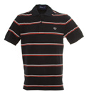 Fred Perry Navy and White Twin Stripe Polo Shirt