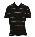Fred Perry Navy Striped Pique Cotton Polo Shirt