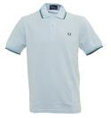 Fred Perry Pale Blue Twin Tipped Polo Shirt