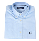 Fred Perry Plain Blue Short Sleeve Shirt