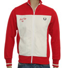 Fred Perry Red and White Full Zip Sweatshirt