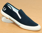 Fred Perry Slip On Navy Canvas Tennis Trainers