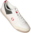 Fred Perry White and Grey Leather Lace Up Trainers