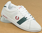 Fred Perry White/Grey Perforated Panel Tennis Shoe