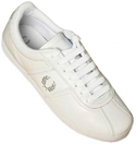 Fred Perry White Leather Trainers With Silver Logo