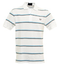 Fred Perry White Twin Stripe Polo Shirt
