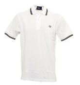 Fred Perry White Twin Tipped Polo Shirt