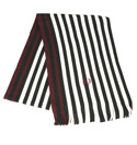 Fred Perry White with Black and Burgundy Stripe Scarf