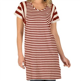 Fred Perry Womens Multi Stripe T-Shirt Rich Maroon