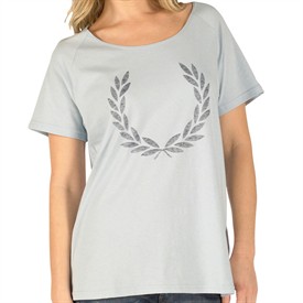 Fred Perry Womens Oversized T-Shirt Blue Haze