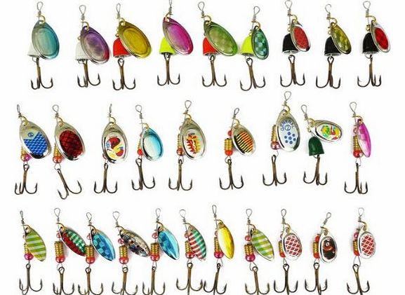 30 Spinner Super New Fishing Lure Pike Salmon Bass T4