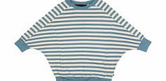 French Connection 2-7yrs blue stripe batwing top