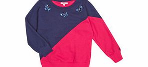 3-7y navy cotton blend sweatshirt