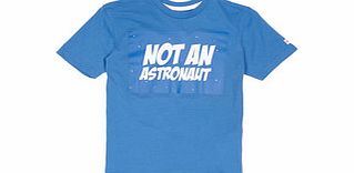 8-15 yrs blue and white slogan T-shirt