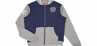 French Connection 8-15 yrs grey varisty zip cardigan