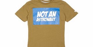 French Connection 8-15 yrs olive and blue slogan T-shirt