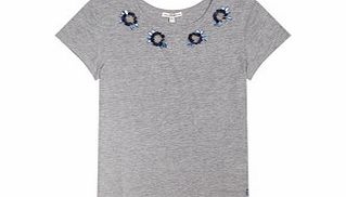 8-15y grey cotton blend T-shirt