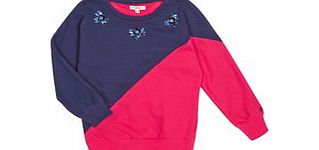 8-15y navy cotton blend sweatshirt