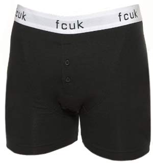 French Connection Black Botton Boxer Shorts by