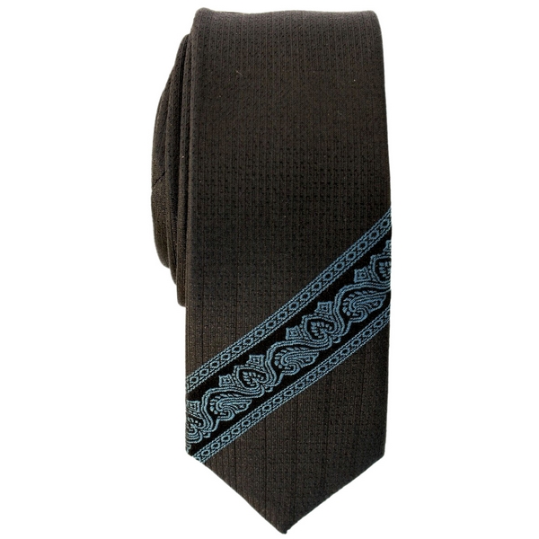 French Connection Black Depot Silk Skinny Tie by