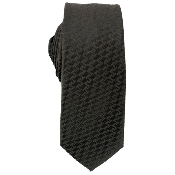 French Connection Black Dogtooth Skinny Tie by
