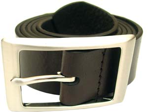 Brown Leather Buckle Belt by